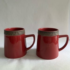 Sango Rustic Cranberry 4” Coffee Cups Mugs‎ Set Of 2